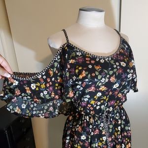 Xhilaration XS black floral dress